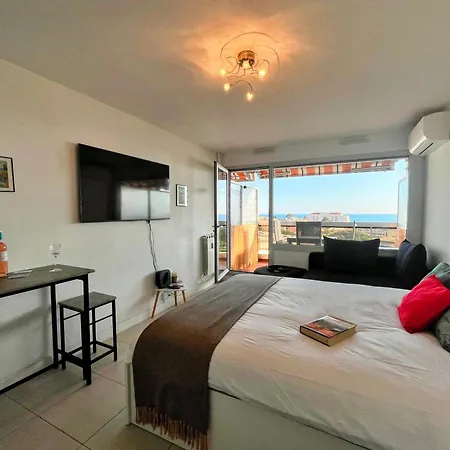 Lejlighed Panoramic Sea View With Pool 4ppl - Juan Les Pins *